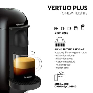 NESPRESSO® Vertuo Plus kaffemaskin fra Krups, Sort