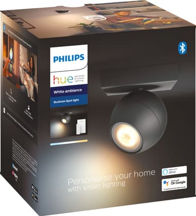 Philips Hue Buckram spotlys (sort)