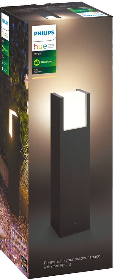 Philips Hue White Fuzo utendørs sokkellampe (sort)