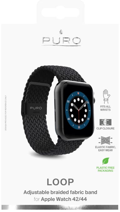 Puro Apple Watch 38-41 mm Loop klokkereim (sort)