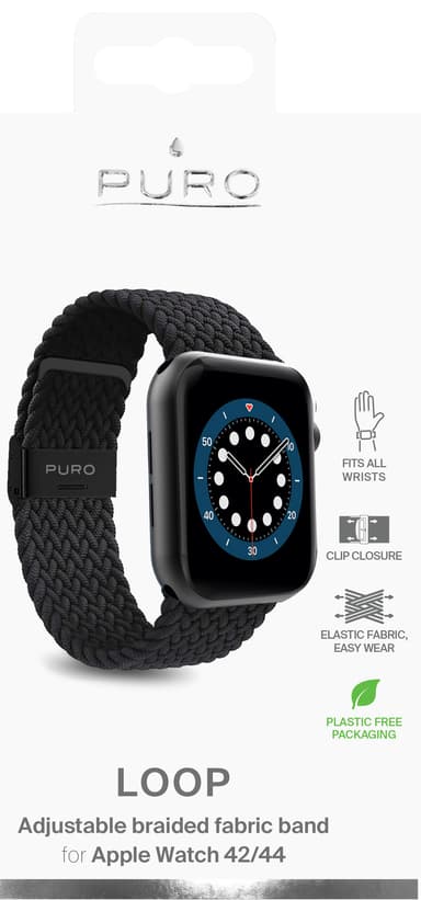 Puro Apple Watch 42-45mm  Loop klokkereim (sort)