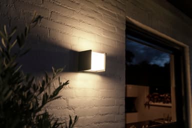 Philips Hue Fuzo W utendørs vegglampe SQ (sort)