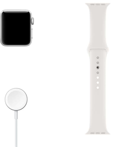 Apple Watch Series 3 42 mm (hvit sportsreim)