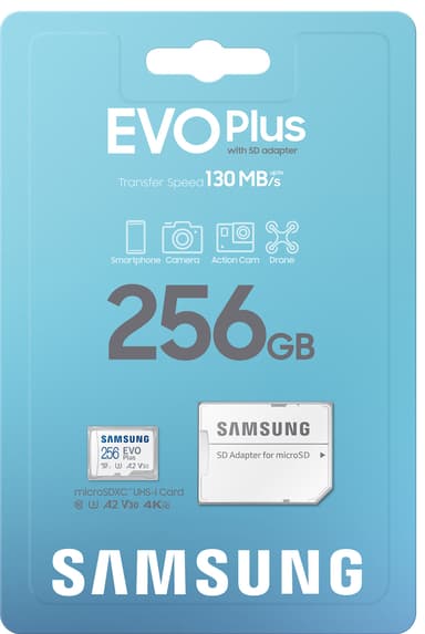 Samsung EVO Plus micro SD minnekort (256GB)