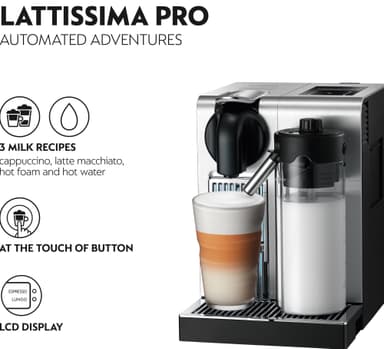 NESPRESSO® Lattissima Pro kaffemaskin fra Delonghi, Stål