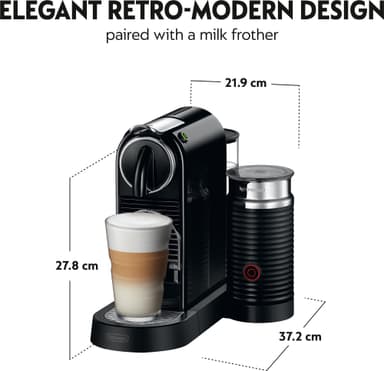NESPRESSO® CitiZ & Milk kaffemaskin fra DeLonghi, Sort