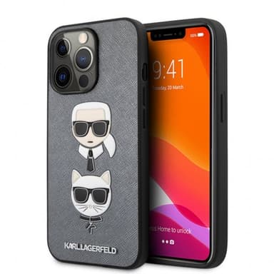 Karl Lagerfeld iPhone 13 Pro Deksel Saffiano Sølv