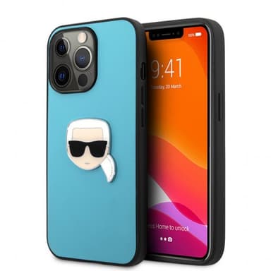 Karl Lagerfeld iPhone 13 Pro Deksel Metal Logo Blå