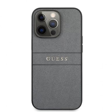 Guess iPhone 13 Pro Deksel Hot Stamp Metal Logo Grå