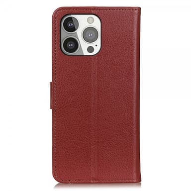 Nordic Covers iPhone 13 Pro Etui Litchi Brun