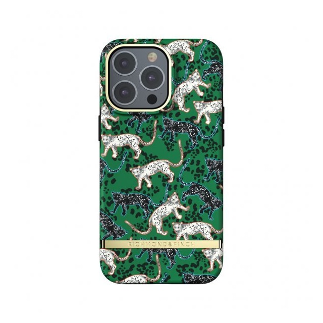 Richmond & Finch iPhone 13 Pro Deksel Green Leopard