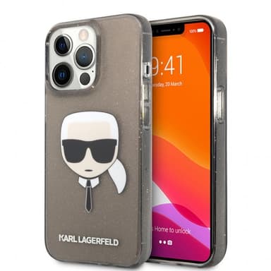 Karl Lagerfeld iPhone 13 Pro Deksel Full Glitter Svart
