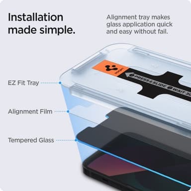 Spigen iPhone 13 Mini Skjermbeskytter GLAS.tR EZ Fit Privacy 2-pack