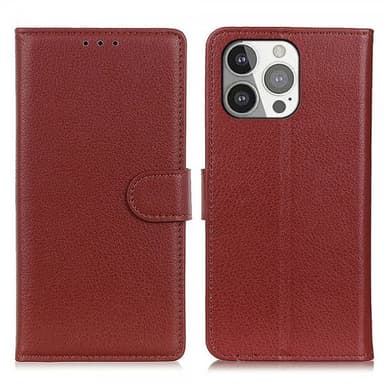 Nordic Covers iPhone 13 Pro Etui Litchi Brun