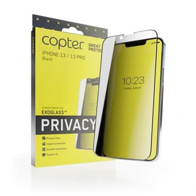 Copter iPhone 13/iPhone 13 Pro Skjermbeskytter Exoglass Curved Privacy