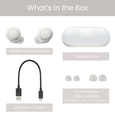 Sony WF-C500 helt trådløse in-ear hodetelefoner (hvit)