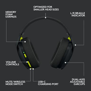 Logitech G435 gaming headset (sort)