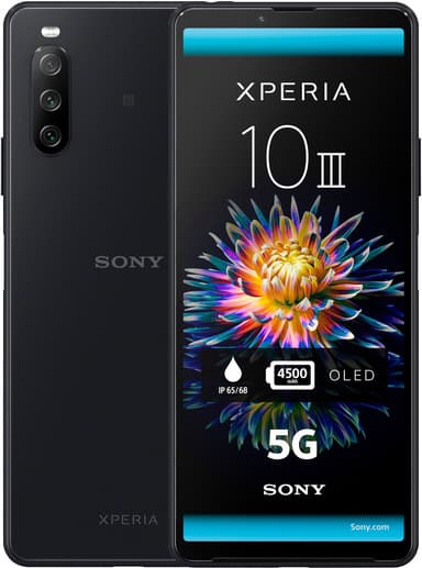 Sony Xperia 10 III - 5G smarttelefon 6/128GB (sort)