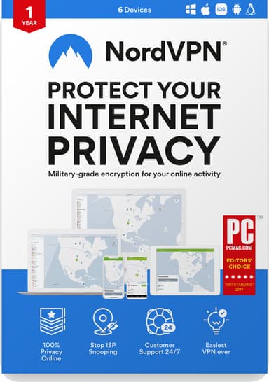 NordVPN 1-Year VPN Plan - PC Windows,Mac OSX,Linux,Android