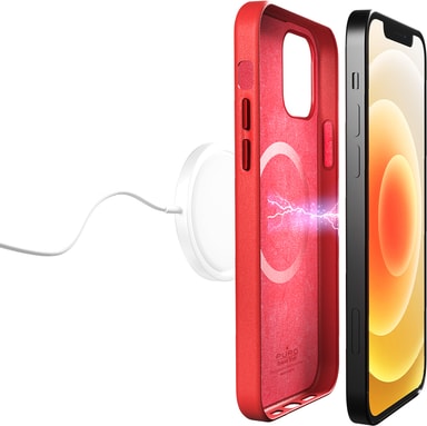 iPhone 12/iPhone 12 Pro Deksel SKYMAG Leather Look Rød