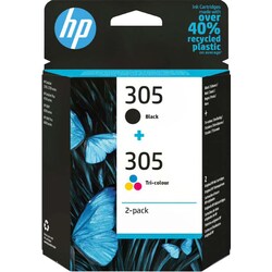 HP 305 2-pakk sort/tre farger blekkpatroner
