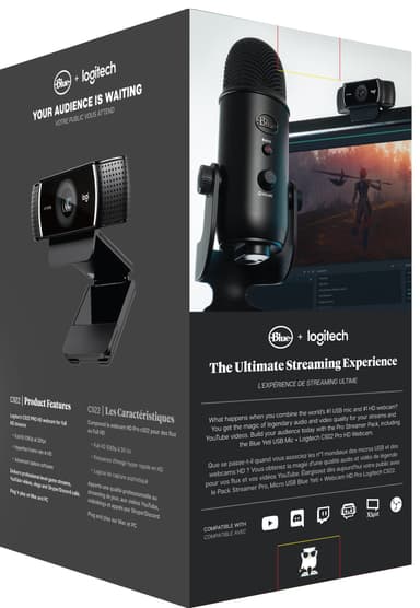 Logitech C922 Pro Webcam & Blue Yeti mic streaming bundle