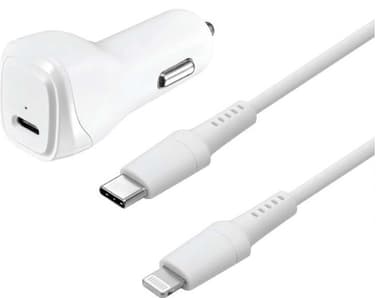 Sandstrøm USB-C til Lightning billader (hvit)