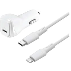 Sandstrøm USB-C til Lightning billader (hvit)