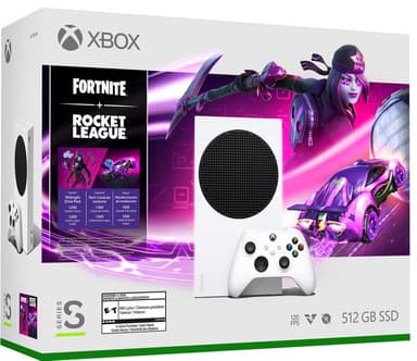 Xbox Series S 512GB Fortnite og Rocket League samlepakke (hvit)