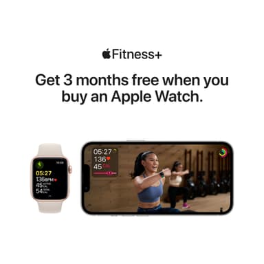 Apple Watch SE 44 mm GPS (gullfarget alu/stjernelys sportsreim)