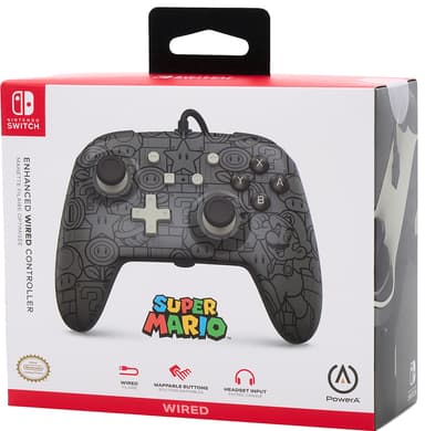 PowerA Enhanced kablet kontroller til Nintendo Switch (grå)