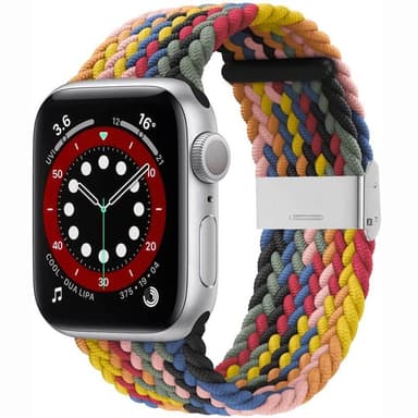 Flettet elastisk armbånd Apple watch 6 (44mm) - lightrainbow