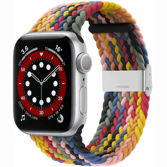 Flettet elastisk armbånd Apple watch 6 (44mm) - rainbow