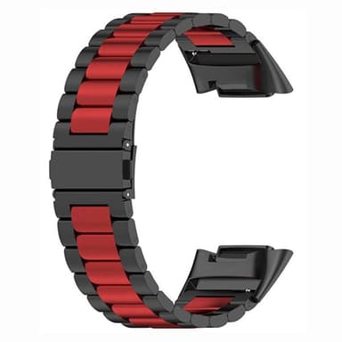 Armbånd rustfritt stål Fitbit Charge 5 - Svart/rød