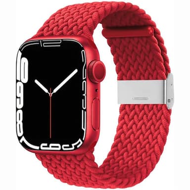 Flettet elastisk armbånd Apple Watch 7 (45mm) - mørkerød