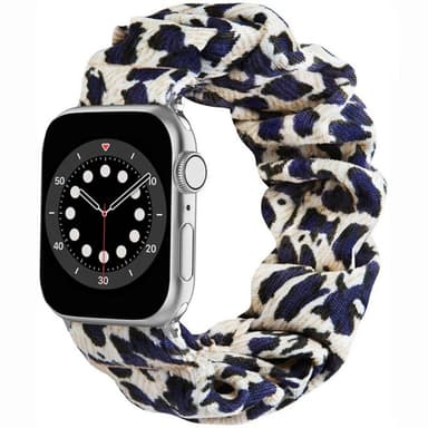 Scrunchie Elastisk armbånd Apple Watch 6 (40mm) - Leopard Blå