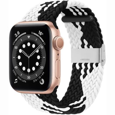 Flettet elastisk armbånd Apple watch 6 (44mm) - svarthvid
