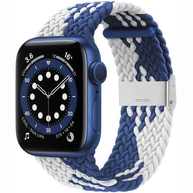 Flettet elastisk armbånd Apple watch 6 (44mm) - bluewhite