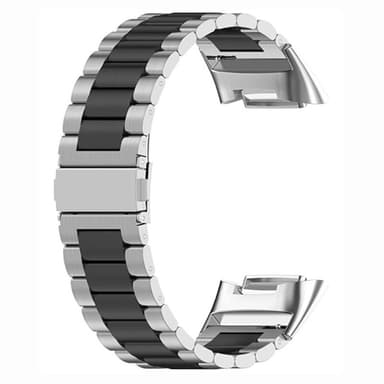 Rustfritt stål armbånd Fitbit Charge 5 - Sølv/svart