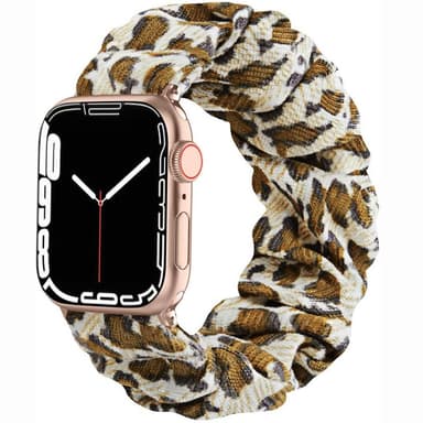 Scrunchie Elastisk armbånd Apple Watch 7 (41mm) - Leopard Gul
