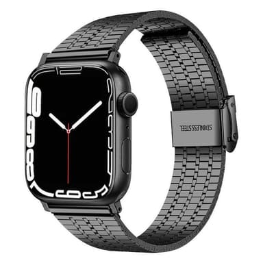 Mesh armbånd i rustfritt stål Apple Watch 7 (45mm) - Svart