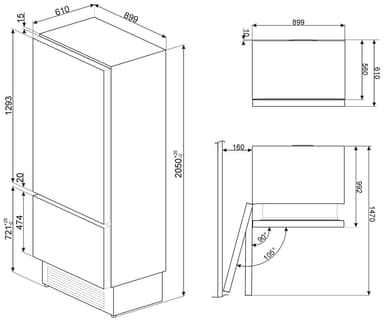 Smeg kombiskap RI96LSI innebygd