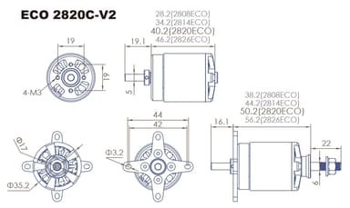 Dualsky eco 2820c v2 940kv 138gram