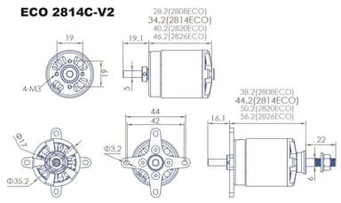 Dualsky eco 2814c v2 860kv 105gram