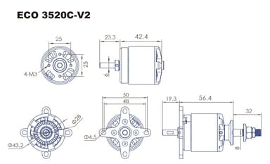 Dualsky eco 3520c v2 820kv 210gram