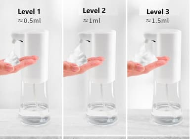 Automatisk såpedispenser 350 ml hvit / gjennomsiktig