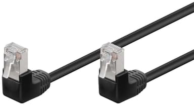 Goobay CAT 5e patchkabel 2x 90° vinklet, F/UTP, svart