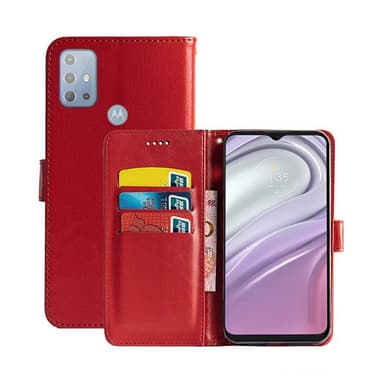 Lommebokdeksel 3-kort Motorola Moto G20  - RØD