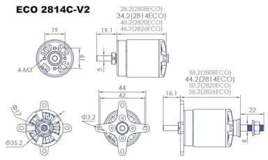 Dualsky eco 2814c v2 970kv 105gram