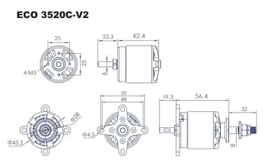 Dualsky eco 3520c v2 680kv 210gram